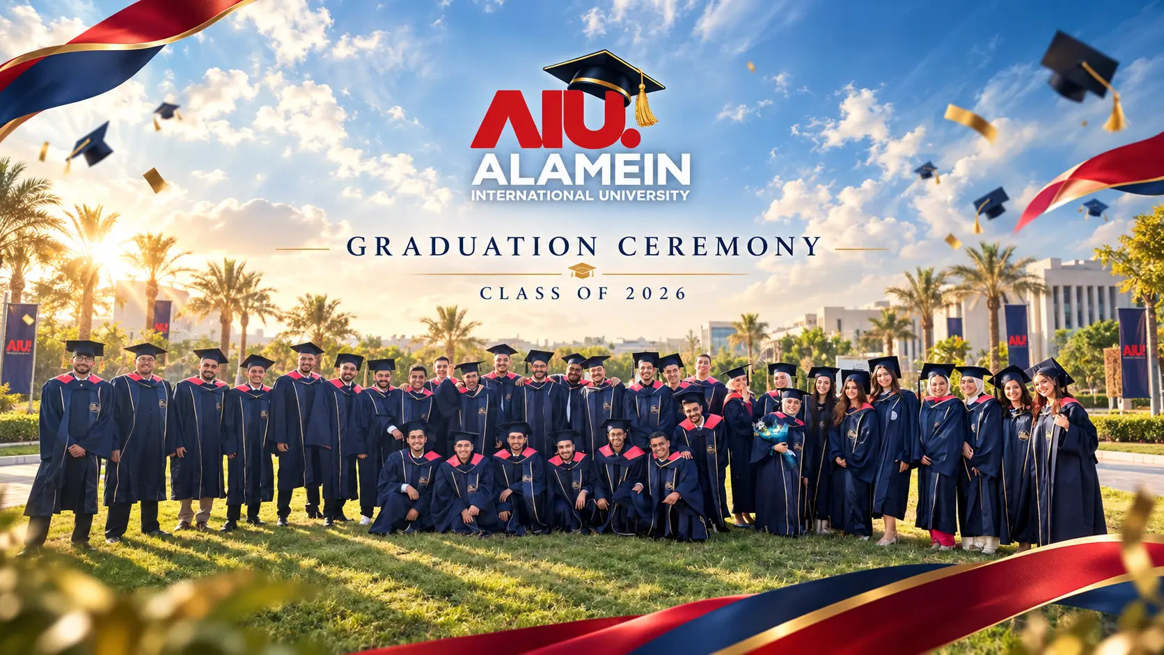 احتفالات دفعة 2026 بجامعة العلمين الدولية